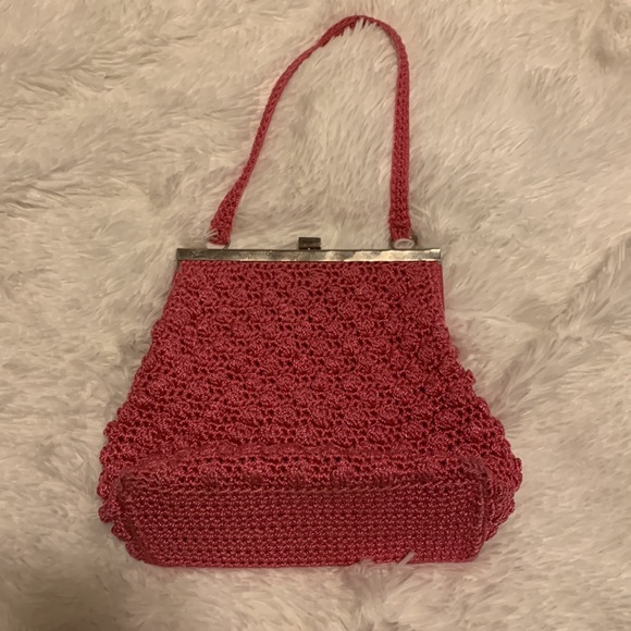Retro hot pink crochet purse - Picture 9 of 9